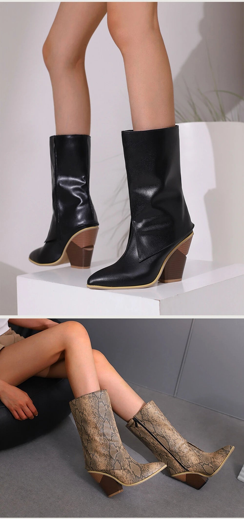 Botas De Mujer Botas De diseñador Mujer moda Sexy tacones altos puntiagudos cremallera lateral Botas cortas zapatos De plataforma talla grande 48 4005