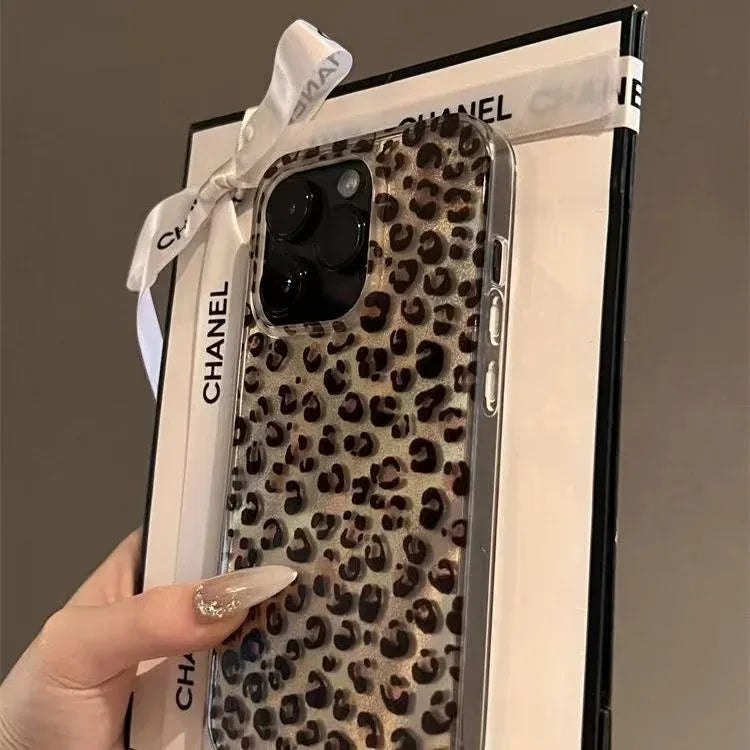 Funda de teléfono transparente con estampado de leopardo para iPhone 16 15 14 13 12 11 Pro Max 16E XS XR X 7 8 Plus SE, funda suave de silicona a prueba de golpes