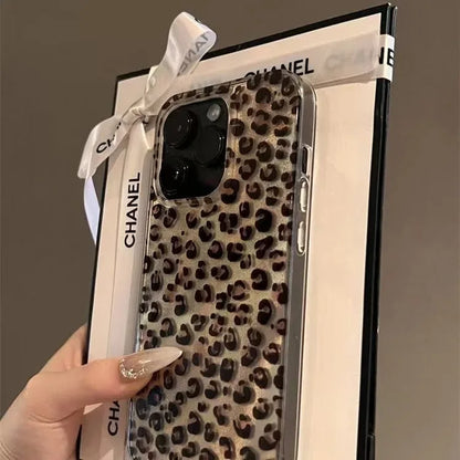 Funda de teléfono transparente con estampado de leopardo para iPhone 16 15 14 13 12 11 Pro Max 16E XS XR X 7 8 Plus SE, funda suave de silicona a prueba de golpes