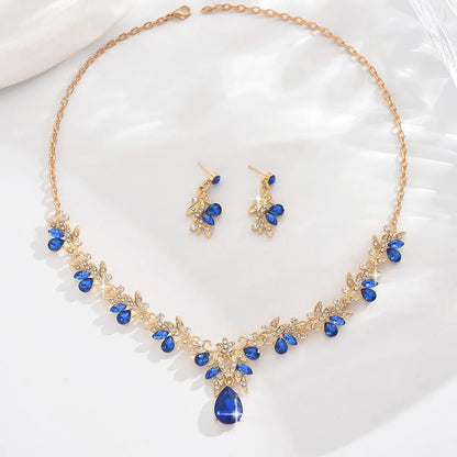 3 Pcs New Fashion Necklace Sets for Women Water Drop Necklace Choker Pendant Jewelry Set for Prom Birthday Wedding Bridal