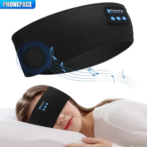 HOMEFISH BT Sports Headband Headphones for Sleeping Elastic Wireless Music Eye Mask Headphones Wireless Bluetooth Headband