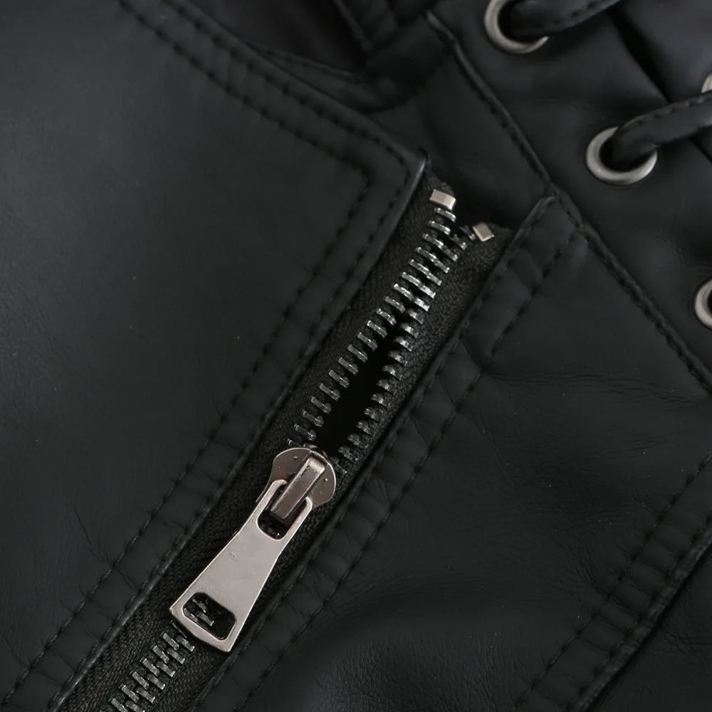 Chaqueta de cuero sintético para mujer, abrigo corto ajustado con cuello levantado y cremallera, ropa de calle para motorista, novedad de primavera y otoño.