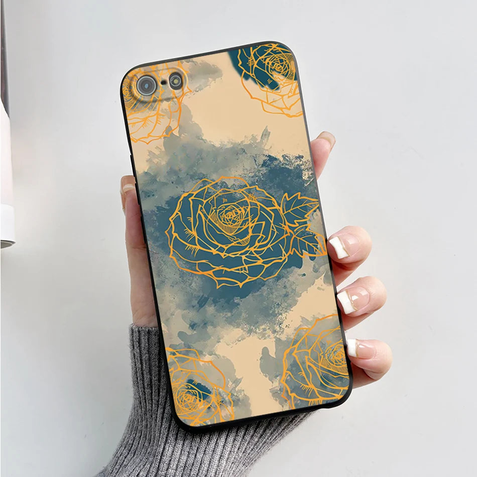 For iPhone 5 5S Case Cute Bear Cartoon Frog Painted Soft Cover For iPhone SE 2016 2020 2022 SE2 Silicone Phone Case Coque Funda