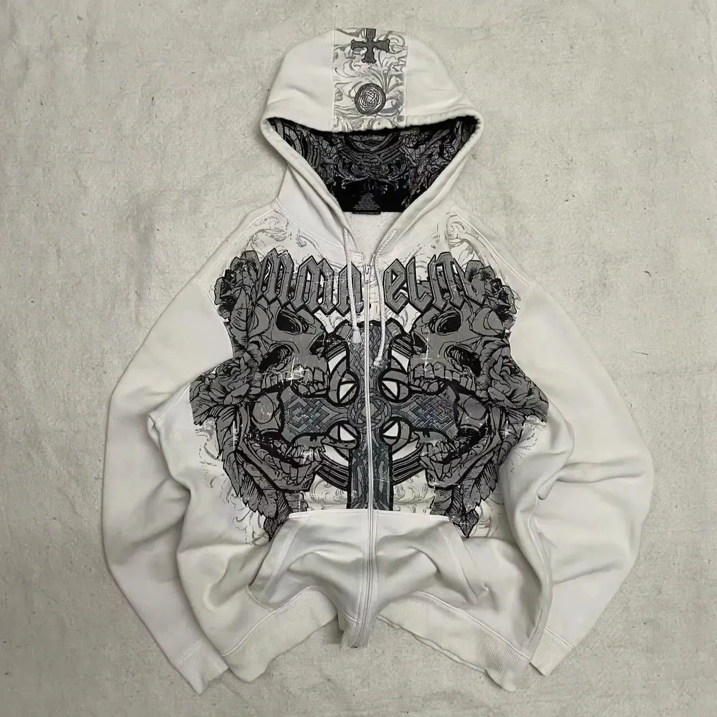 Y2K nueva versión coreana de estilo universitario Spice Girl cremallera Sudadera con capucha mujeres Harajuku Casual suelta polar grueso sudadera Punk Sudadera con capucha