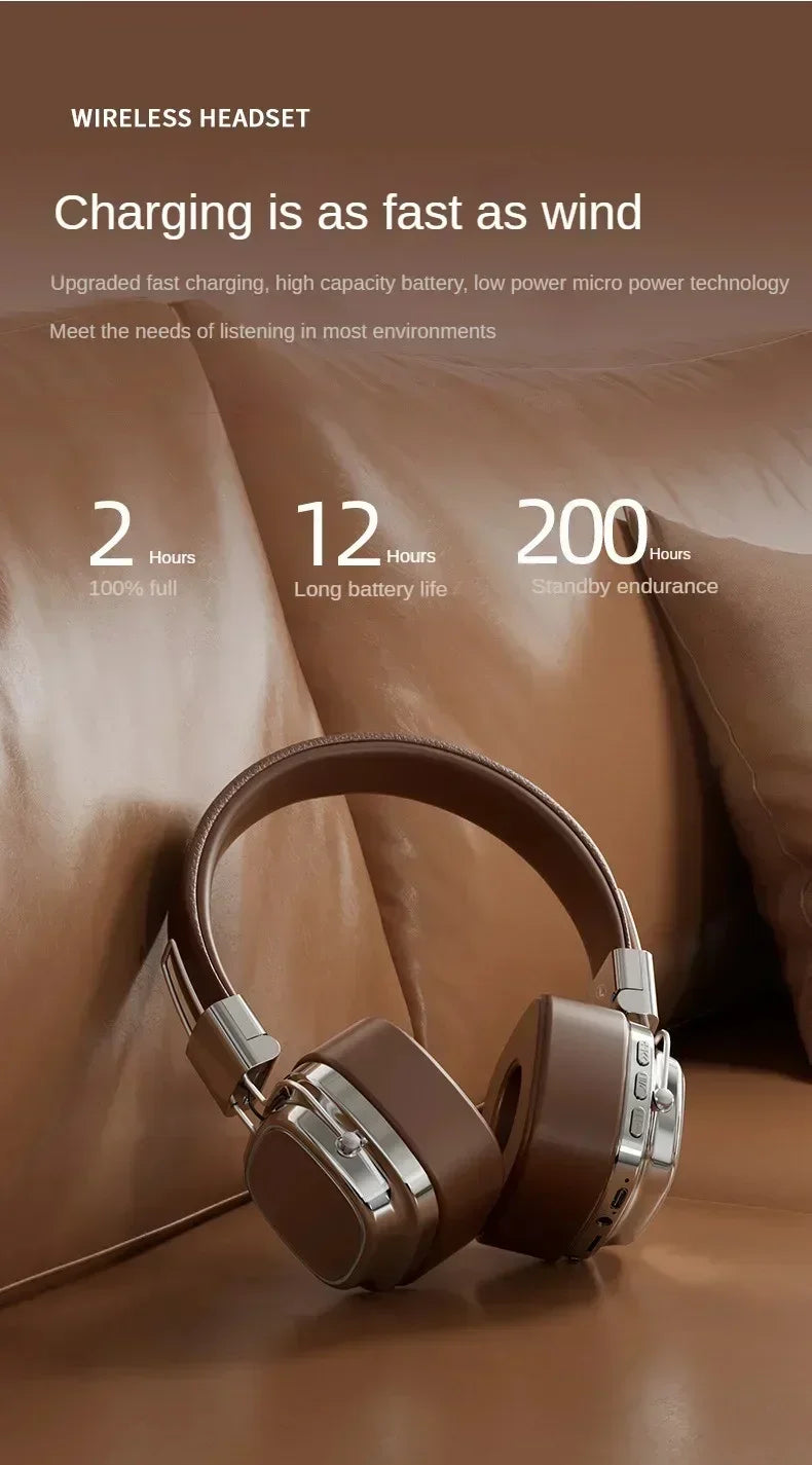 New 5.3 Wireless Bluetooth Foldable Headphones Gamer's Choice Retro Over-Ear Headphones DJ Stereo Sound Bluetooth