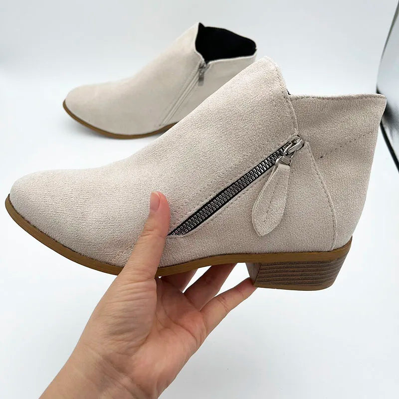 Botines De Mujer 2026, Botas Chelsea De gamuza De otoño, Botas De plataforma a la moda para Mujer, botines De tacón con cremallera lateral, Botas De Mujer