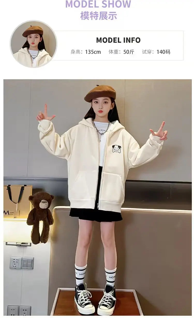 Korean-style long-eared Pacha dog hoodie, loose, trendy, and versatile, for toddlers
