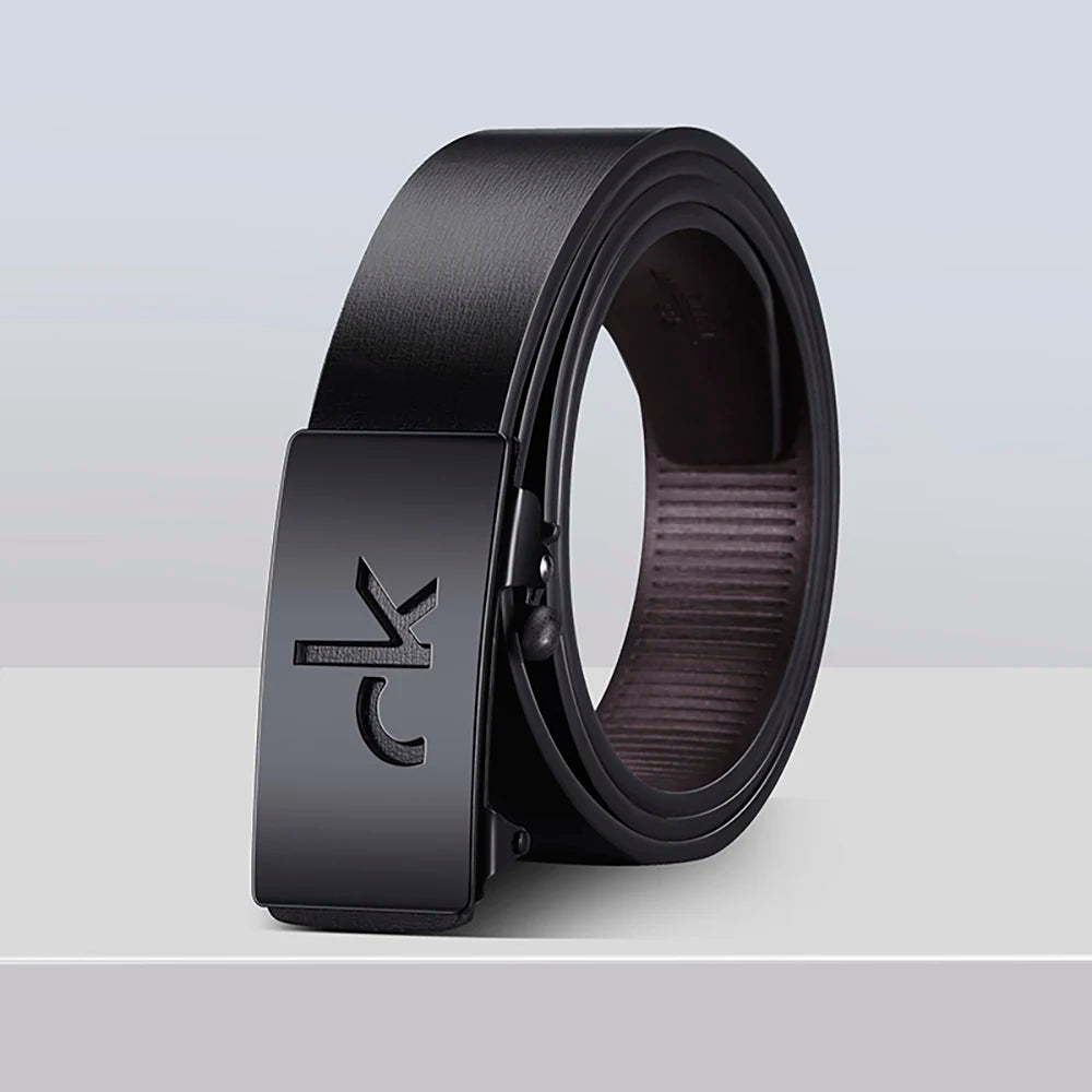 Men's Business Belt with Simple Retro Alloy Automatic Buckle, for Shorts, Belt Accessories, Fashion Casual Belt for Men and Women
