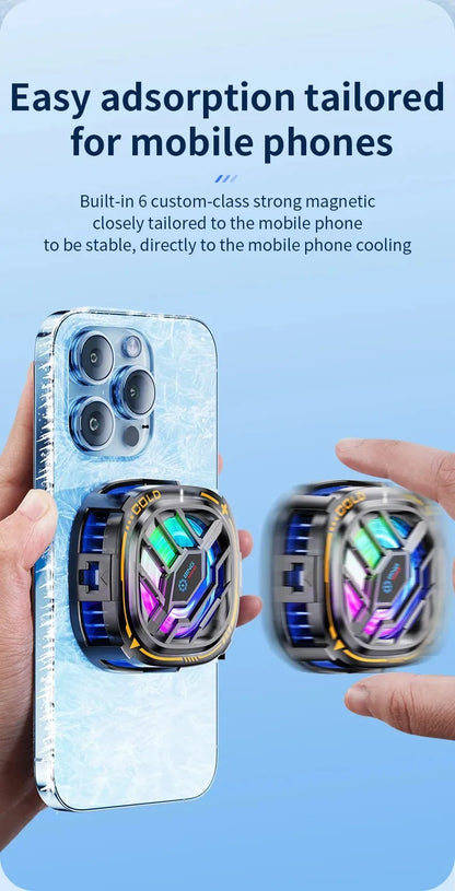 X76 2 en 1 ventilador de refrigeración de radiador móvil magnético 3 velocidades RGB para juego de teléfono PUBG iPhone Samsung Huawei
