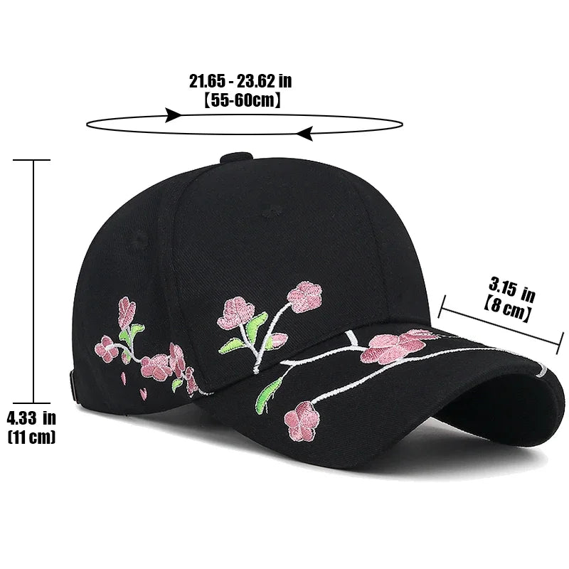 Nueva tendencia nacional gorra de pico de pato sombrero para el sol primavera y otoño bordado de flor de ciruelo estilo nacional gorra de béisbol de ala curva