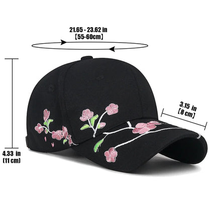 Nueva tendencia nacional gorra de pico de pato sombrero para el sol primavera y otoño bordado de flor de ciruelo estilo nacional gorra de béisbol de ala curva