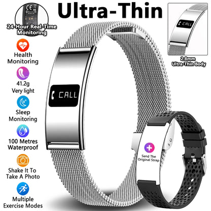 Pulsera inteligente para hombres y mujeres, Monitor de ritmo cardíaco durante el sueño, banda inteligente de salud, rastreador de actividad/deporte resistente al agua, reloj inteligente para Android iOS